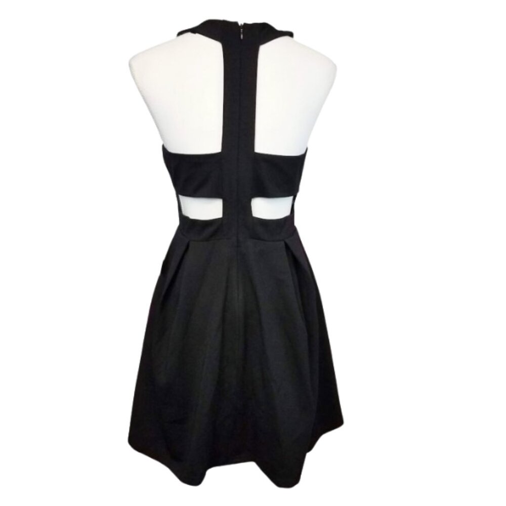 LULU'S Little Black Cut Out Back Dress - Lined Party Dress - Women's L